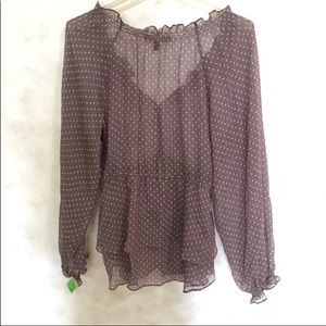 Cynthia Steffe Silk polkadot sheer blouse